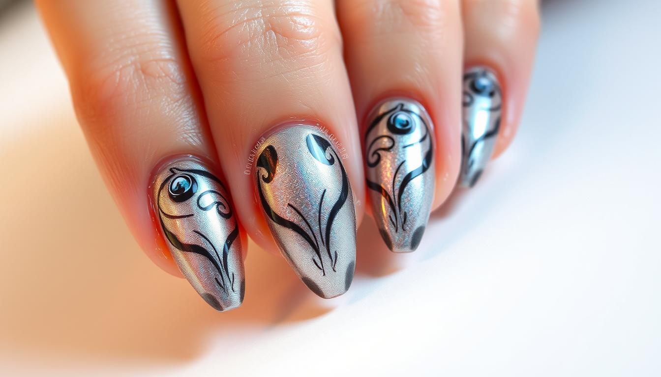 gel nails cat eye