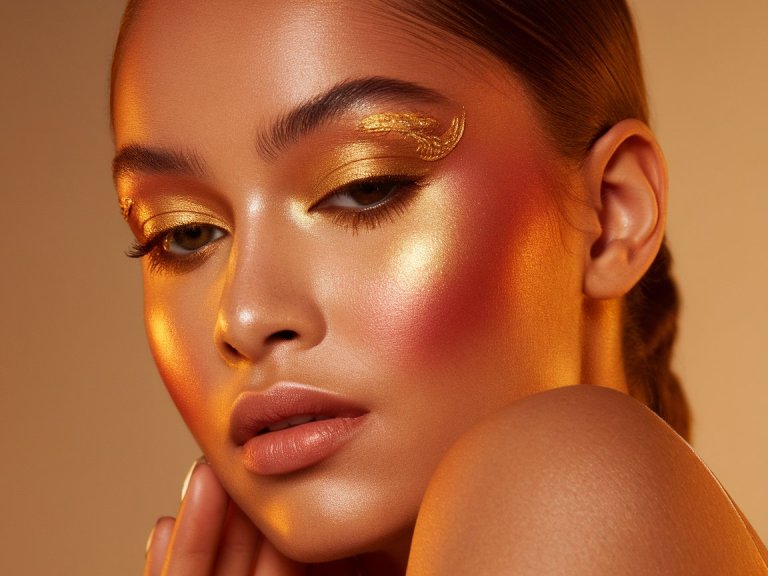 Golden Glowy Makeup Look – Radiant, Dewy Skin with Warm Tones
