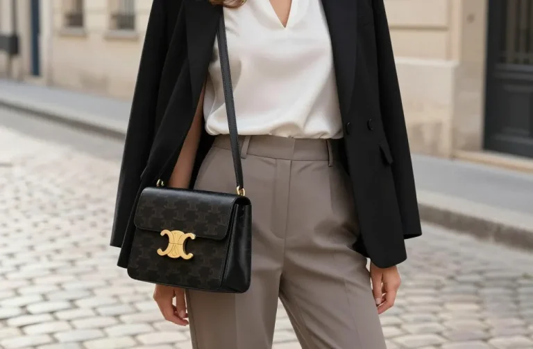 Celine Triomphe Bag Outfit Ideas for Effortless Parisian Style: Chic Essentials