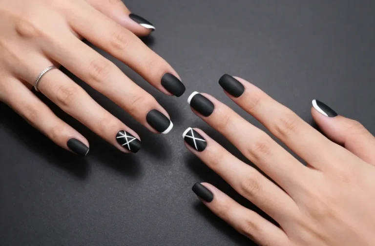 Matte Black Nails Design Ideas That Look Bold and Modern: Chic Minimalism