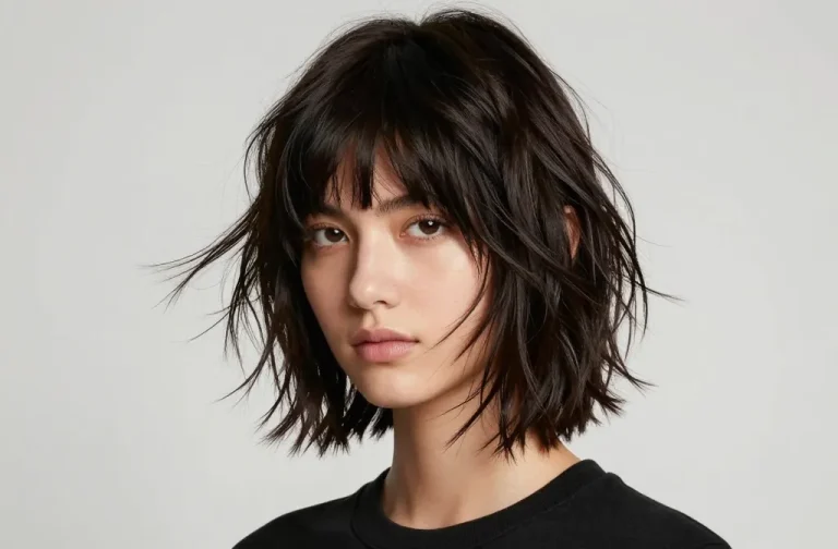 8 Layered Shaggy Bob with Bangs Hairstyles That Look Modern: Trendsetting Textures
