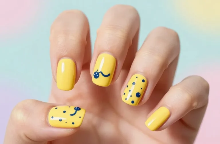 6 Yellow Nails with Blueberries Ideas That Look Fun: Vibrant Nail Inspo