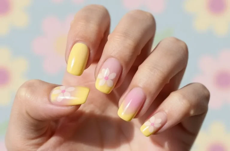 8 Yellow Pink Flower Nails Ideas That Feel Floral You’Ll Adore