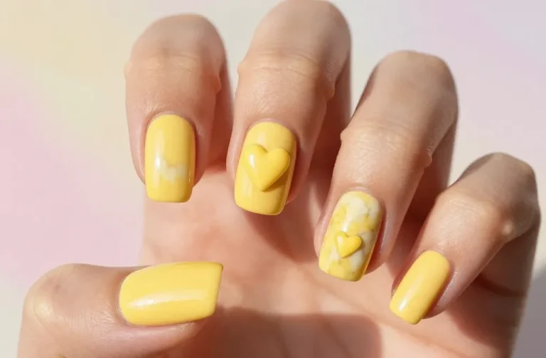 7 Yellow Heart Nails Ideas That Feel Playful: Sunny Tips
