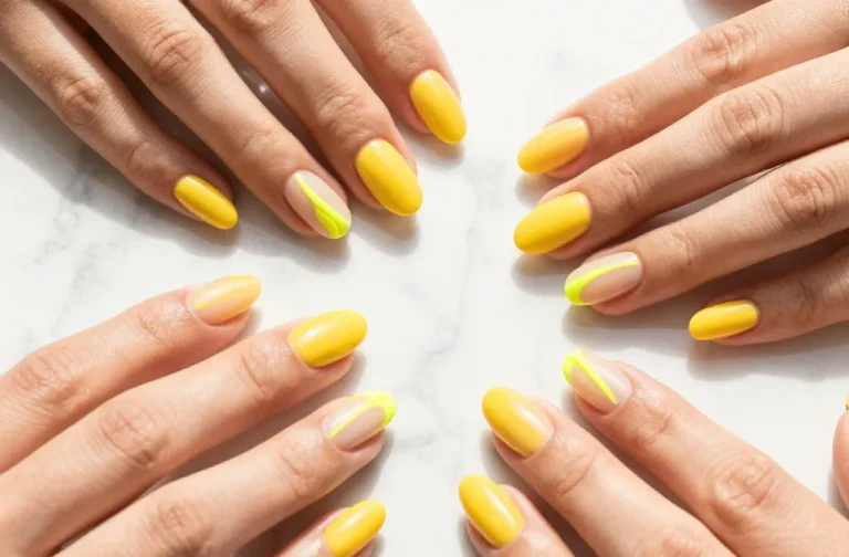 8 Yellow Short Nails Ideas That Look Cute: Sunny Tips