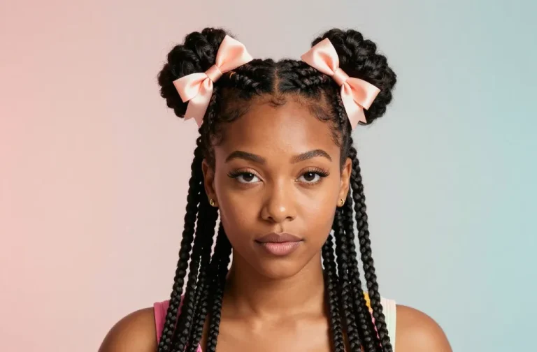 8 Box Braids Hairstyles with Bow Ideas That Look Cute: Adorable Diy Looks