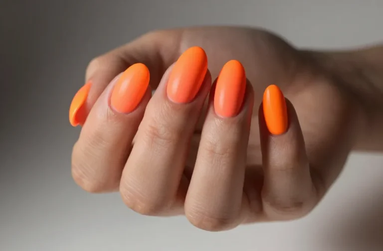 7 Fluorescent Orange Nails Ideas That Shine Bright