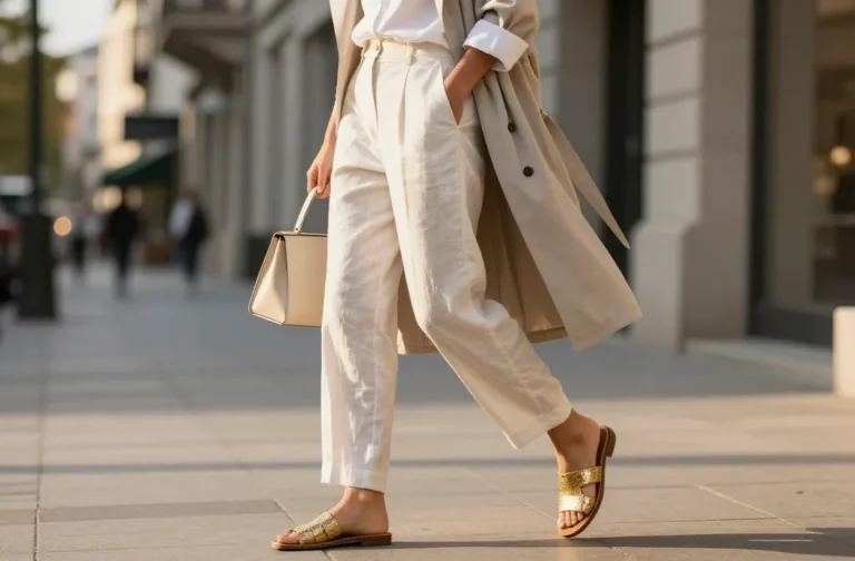 7 Gold Flat Sandals Outfit Ideas That Feel Luxe: Weekend Edition