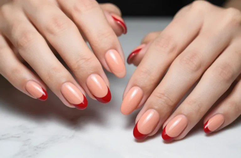6 Peach and Red Nails Ideas That Stand Out Sparkle Mix