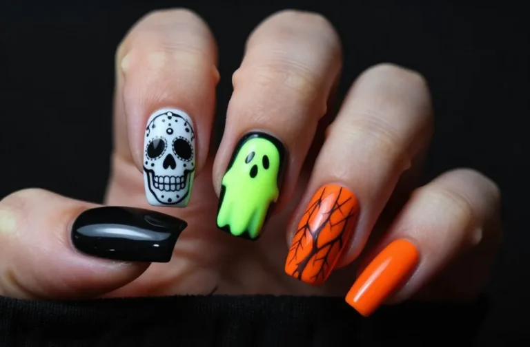 6 Short Coffin Halloween Nail Designs: Spooky & Chic